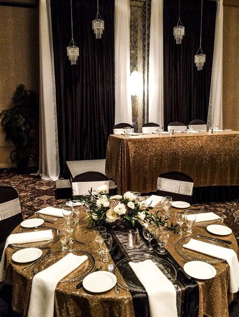 Elegant Gold and Black Wedding Decor