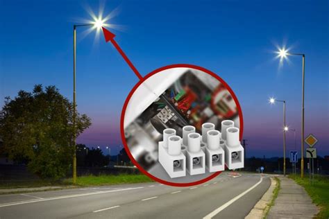 Modern Led Street Lights After Sunset WECO Electrical Connectors