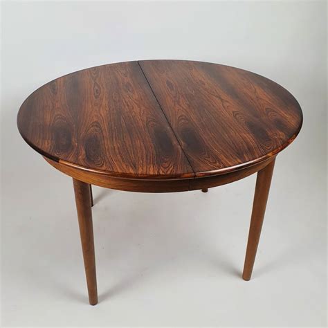 Danish Rosewood Round Extendable Dining Table S