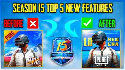 Season15 Top 5 New Features In Pubg Mobile 10 Update Kumari Gamer Youtube