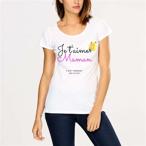 tee shirt personnalise je taime maman prénom