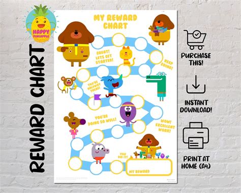 hey duggee reward chart  kids chore chart behaviour chart digital