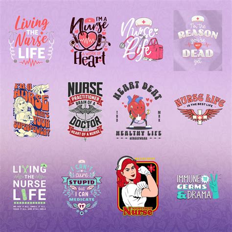 14 Nurse Svg Bundle Nurse Quotes Svg Doctor Svg Nurse Life Etsy