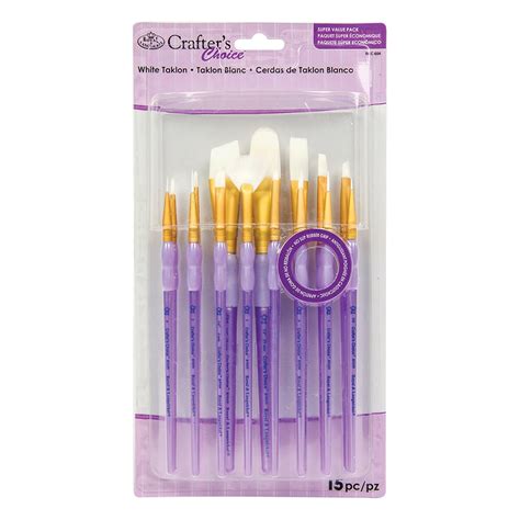 Royal Langnickel Crafter S Choice White Taklon Brush Assortment