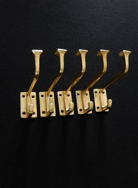 Art Deco Coat Hooks From The 1930s Brass Set Of 5 Catawiki