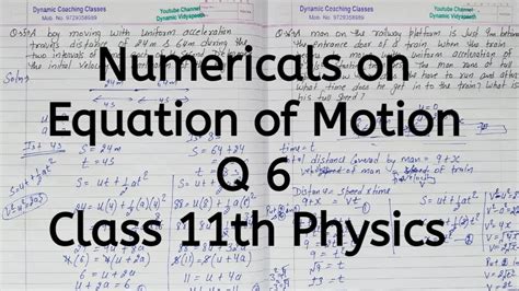 Numericals On Equation Of Motion Chapter Motion In A Straight