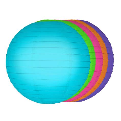 Lumabase 10 In Round Multi Color Paper Lanterns 5 Count 78905 The