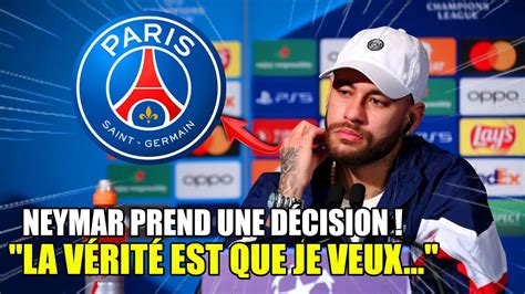 LE SORT DE NEYMAR AU PSG EN QUESTION DÉCISION FRACASSANTE DU JOUEUR