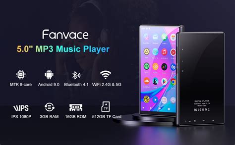 Fanvace 5 MP3 Player With Bluetooth WiFi 80GB MP3 Player With Spotify