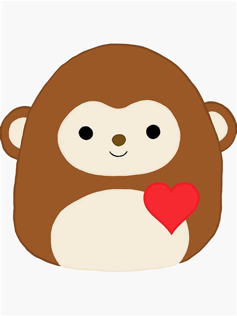 Valentines Momo The Monkey Squishmallow Sticker For Sale By