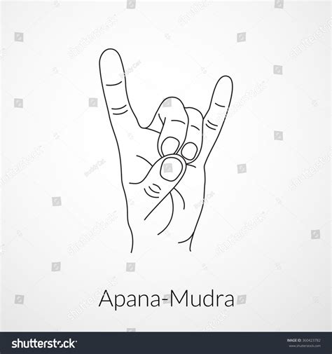 Hand Yoga Mudra Apanamudra Vector Illustration Stock Vector Royalty