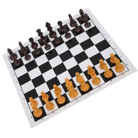 Qiilu Jeu d échecs international Plastique 2 en 1 jeux d échecs