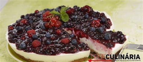 Receita Deliciosa De Cheesecake Molho De Frutos Do Bosque