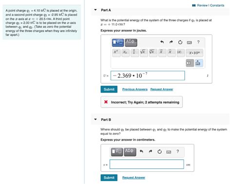 Solved A Review Constants Part A A Point Charge Q Nc Chegg