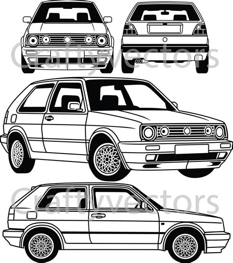 Volkswagen Golf Gti Mk2 Vector Crafty Vectors