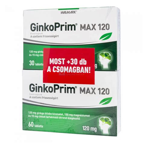 Walmark Ginkoprim Max 120 Mg Tabletta 60 30 Db Online Pa