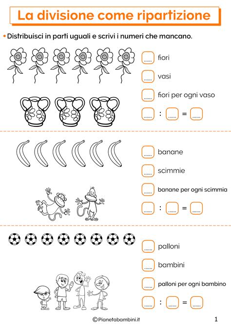 La Divisione Come Ripartizione Schede Didattiche Per La Classe Seconda