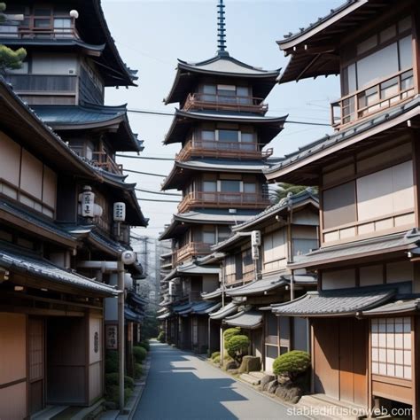 Futuristic Old Japanese Architecture | Stable Diffusion Online