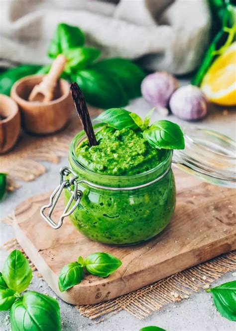 Vegan Basil Pesto Recipe Green Pasta Sauce Bianca Zapatka Recipes