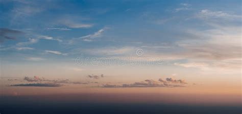 Pink and Blue Sunset Sky with Colorful Clouds. Stock Image - Image of ...