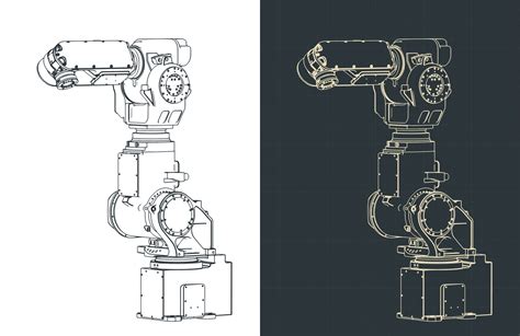 Robotic arm blueprints 46806414 Vector Art at Vecteezy