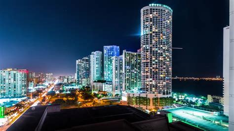 Miami Skyline At Night Stock Video Footage - 4K and HD Video Clips ...