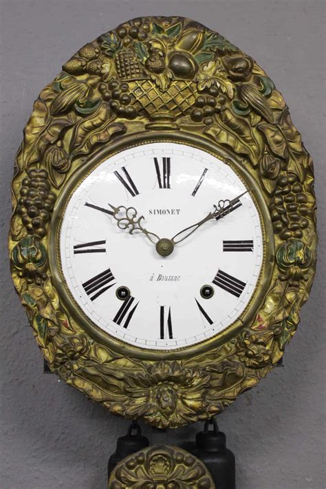 Comtoise Uhr Antik Wanduhr Prunkpendel Coloriert Jh