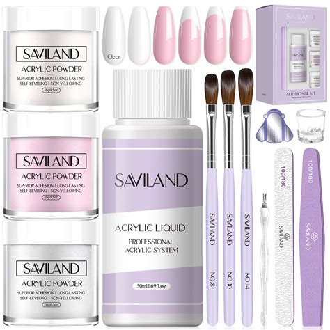 Saviland Professional Acrylic Nail Kit Monomer Complete Set With 3