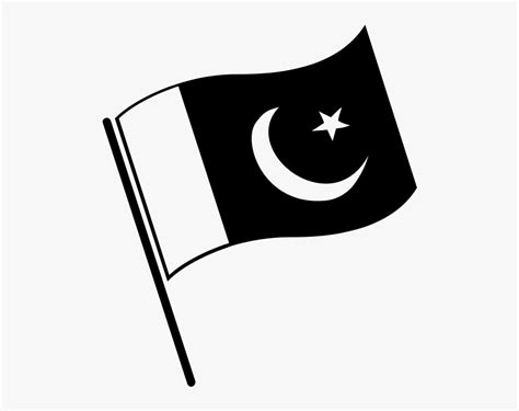 Pak Flag Black And White - Pakistan Flag Black White, HD Png Download ...