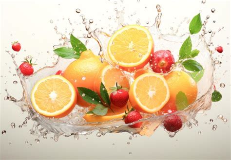 Premium Photo Fruit Juice Splash Tropical Mix Into Of Burst Splashes