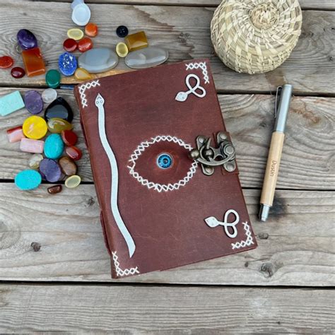 New Hocus Pocus Book Of Spells Leather Journal Blank Book Wiccan