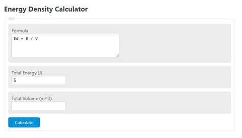 Energy Density Calculator - Calculator Academy