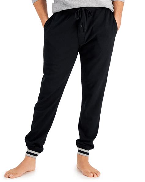 Hanes Mens Waffle Knit Sleep Jogger Pant New Ebony Medium