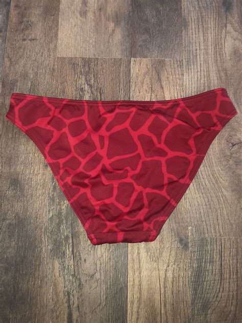 Victorias Secret Swim Red Giraffe Print Bikini Gem