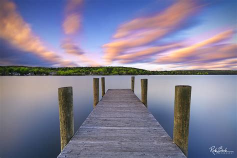 Sunset On The Dock Lake Winnipesaukee New Hampshire Rick Berk Fine