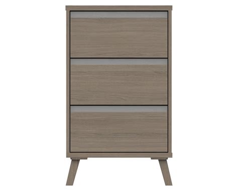 Thames Grey Oak 3 Drawer Bedside