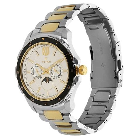 Buy Online Titan Quartz Multifunction White Dial Stainless Steel Strap