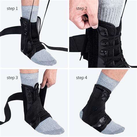 Kuangmi Ankle Support Lace Up With Side Stabilizers Brace Protection