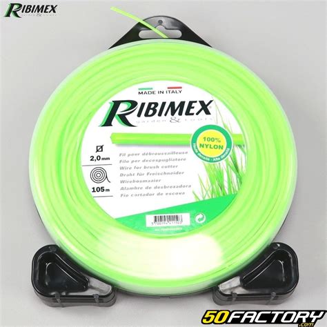 Fil de débroussailleuse Ø2 mm carré nylon Ribimex vert