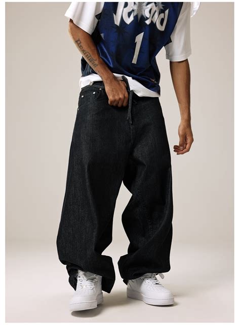 Remedy Waist Button Black Baggy Jeans - Streetwear Style – Face 3 Face