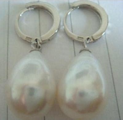 Huge A Pair Of Mm Natural South Sea Genuine White Drop Pearl