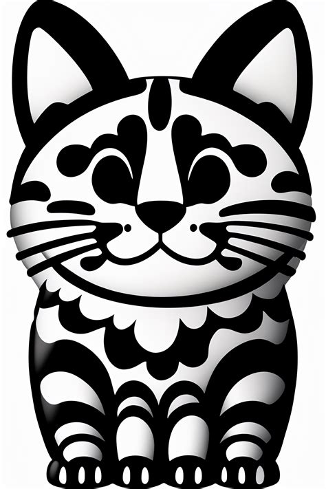 Lexica Clipart Happy Cat Face Black And White