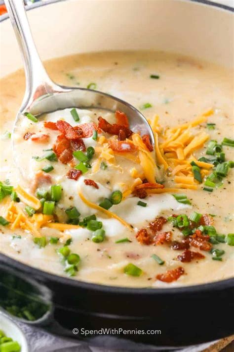 Baked Potato Soup Creamy Comforting Spend With Pennies