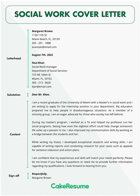 How To Write A Great Cover Letter For A Social Worker Job Cakeresume