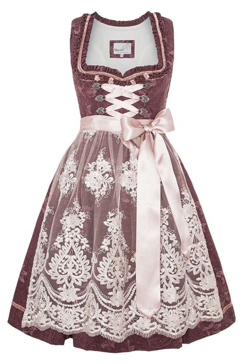 Mini Dirndl Mit Spitzenschürze Mauve Verspielte Dirndl Dirndl Für Jeden Anlass Damen Mia San