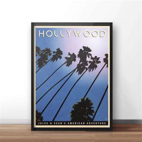 Personalised Hollywood Vintage Style Travel Print By Places And Spaces