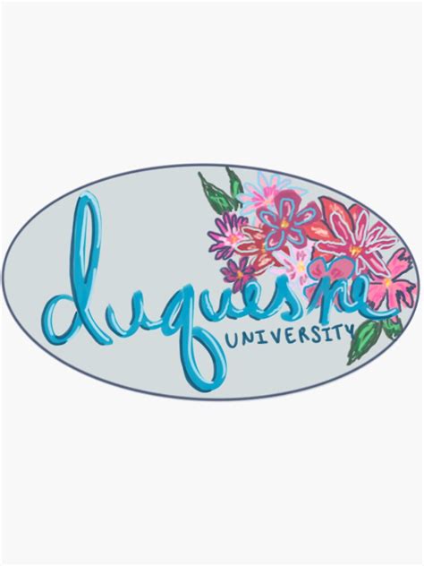 Duquesne University Floral Sticker Sticker For Sale By Bluebubble3107