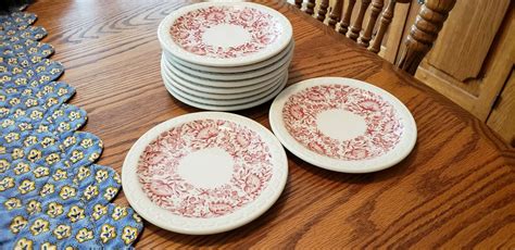 Syracuse Roxbury Red Mayflower 55 Dishes Econo Rim Dishes May