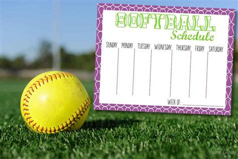 Free Printable Softball Schedule - Mama Cheaps®