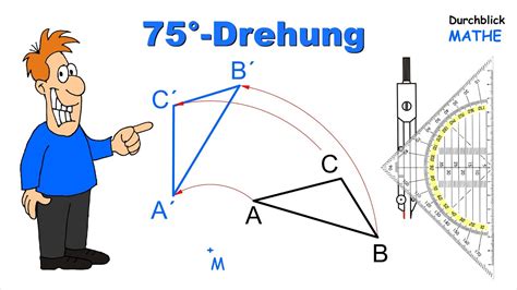 Drehung Dreieck Um M Nach Links Drehen Mit Geodreieck Und Zirkel